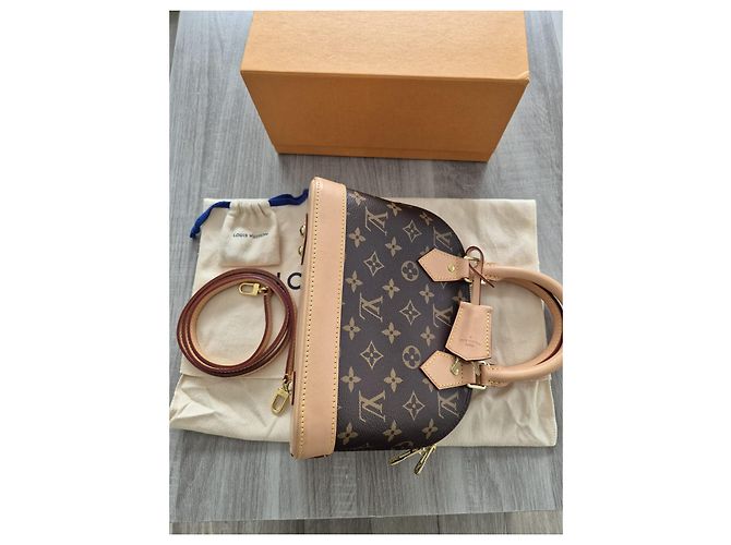 Louis Vuitton Alma BB Monogram Canvas Marrone Pelle - vista 6
