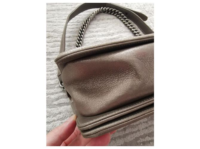 Borsa media Chanel Boy con paillettes strass Metallico - vista 4