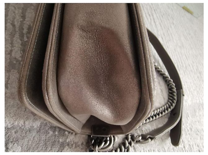 Borsa media Chanel Boy con paillettes strass Metallico - vista 5