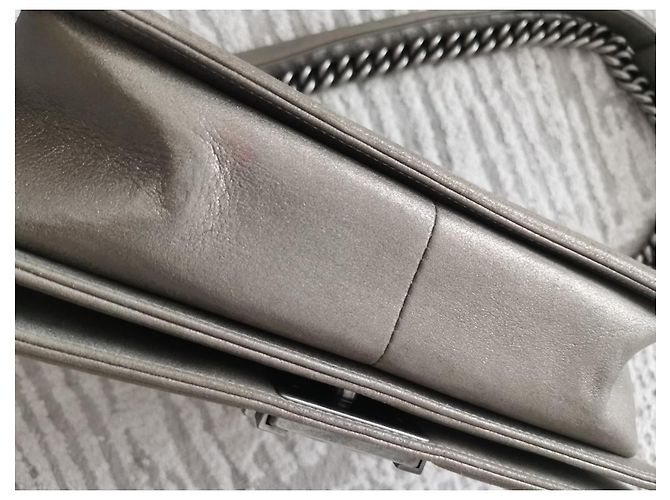 Borsa media Chanel Boy con paillettes strass Metallico - vista 6