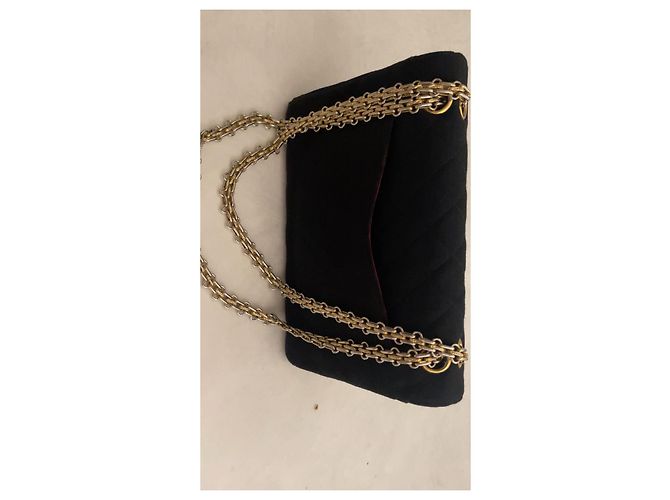 Chanel Classique Timeless Petit borsa a spalla nera tela Nero - vista 13