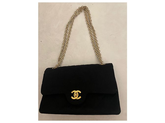 Chanel Classique Timeless Petit borsa a spalla nera tela Nero - vista 2