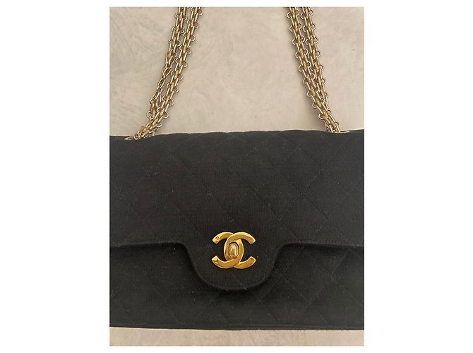 Chanel Classique Timeless Petit borsa a spalla nera tela Nero - vista 3
