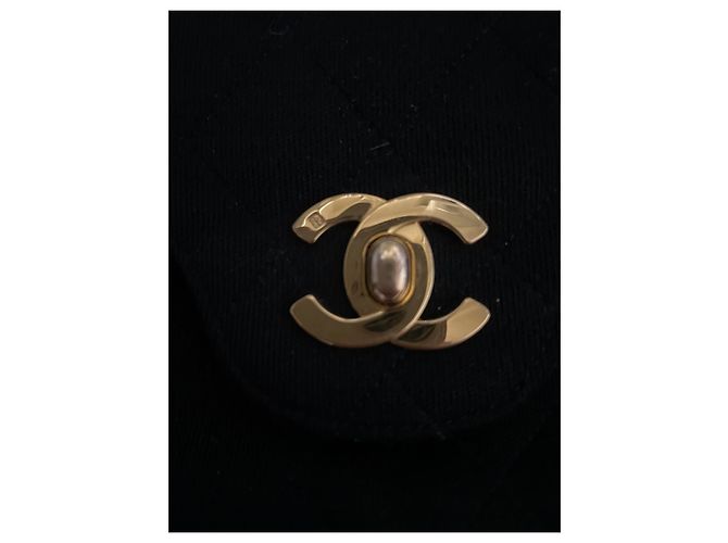 Chanel Classique Timeless Petit borsa a spalla nera tela Nero - vista 4