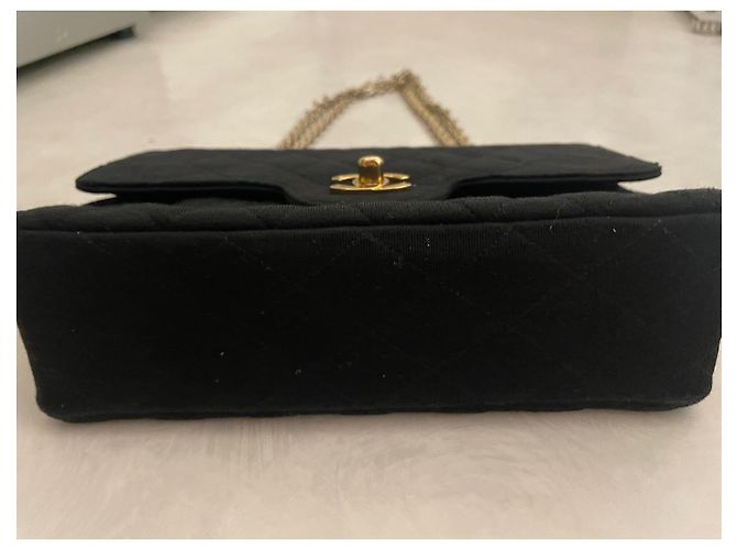 Chanel Classique Timeless Petit borsa a spalla nera tela Nero - vista 6