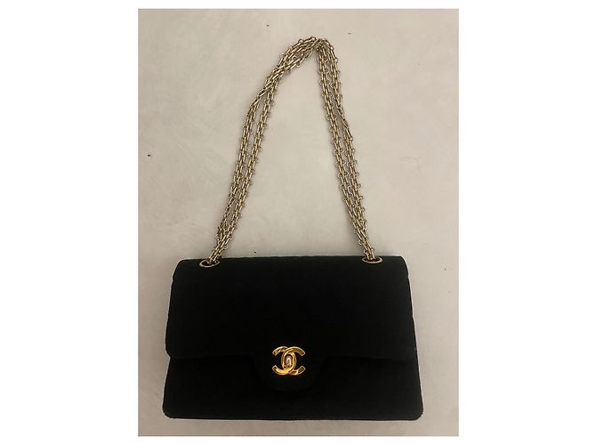 Chanel Classique Timeless Petit borsa a spalla nera tela Nero - vista 8