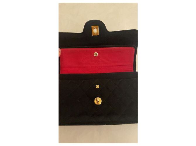 Chanel Classique Timeless Petit borsa a spalla nera tela Nero - vista 9
