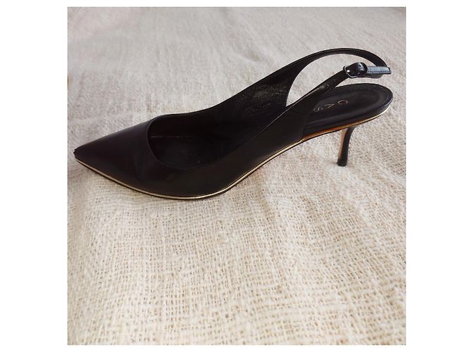 Casadei Leather Pumps with Strap Black - view 3