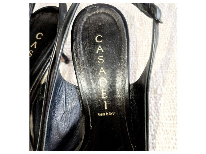 Casadei Leather Pumps with Strap Black - view 6