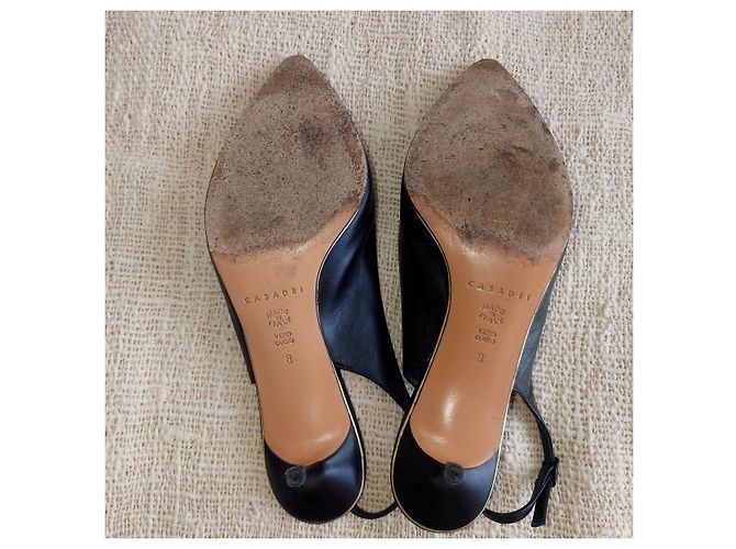 Casadei Leather Pumps with Strap Black - view 8