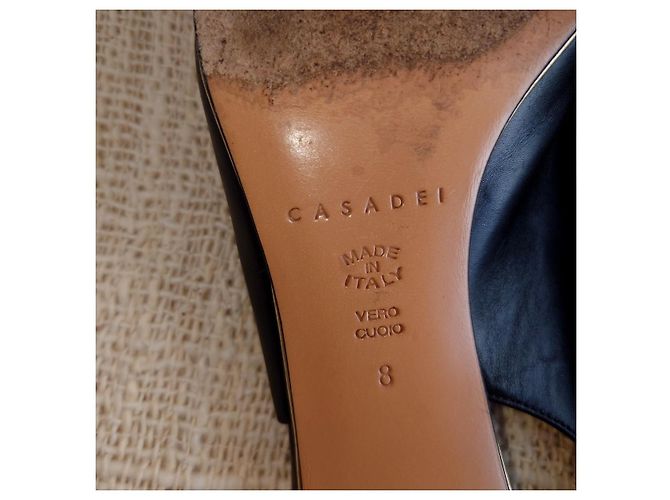 Casadei Leather Pumps with Strap Black - view 9