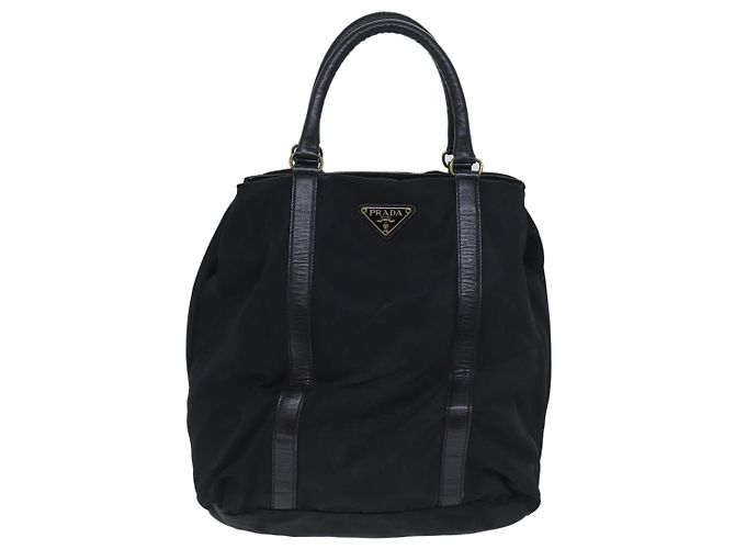 PRADA Borsa a Mano Nylon Nero Auth bs13283 - vista 13