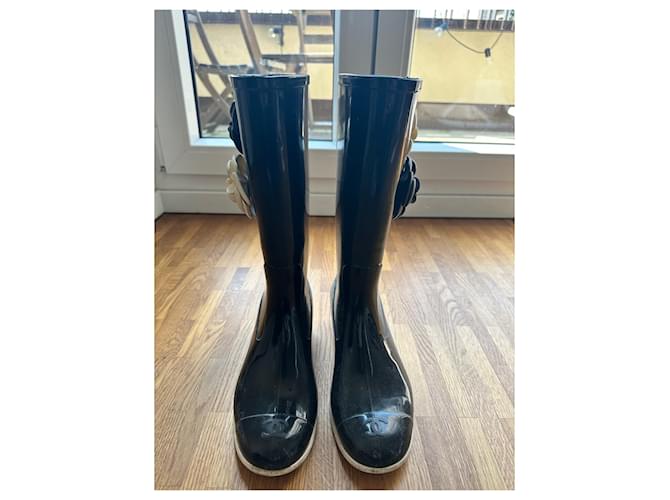 Botas de lluvia Chanel de goma negras Negro - vista 2