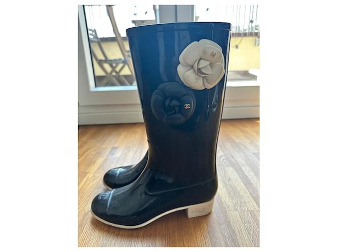 Botas de lluvia Chanel de goma negras Negro - vista 3