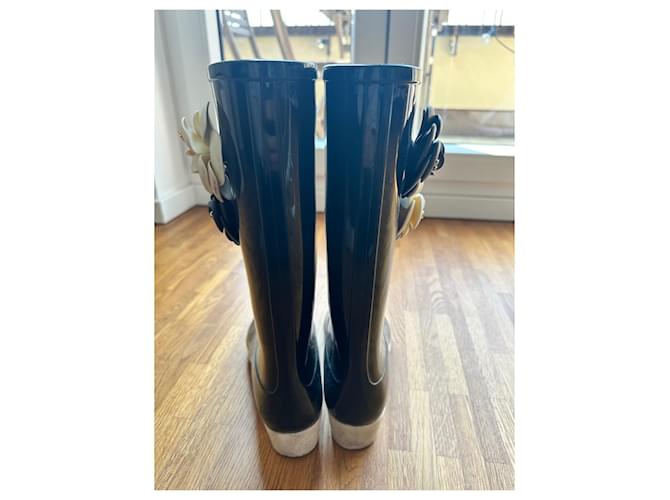 Botas de lluvia Chanel de goma negras Negro - vista 4