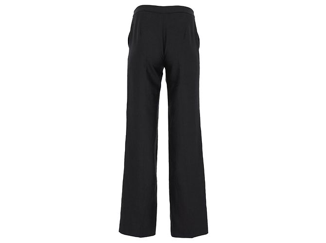 Pantaloni Max Mara a gamba larga in lino nero - vista 3