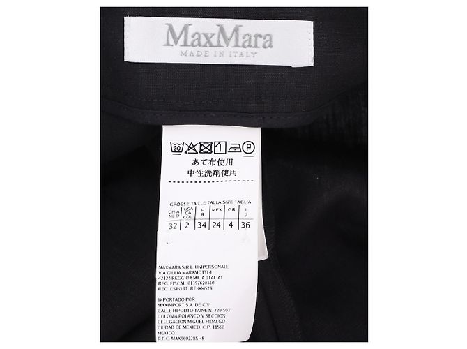 Pantaloni Max Mara a gamba larga in lino nero - vista 4