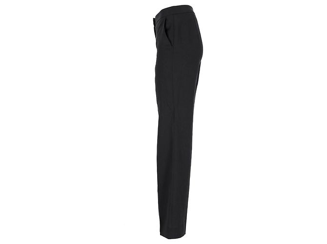 Pantaloni Max Mara a gamba larga in lino nero - vista 6