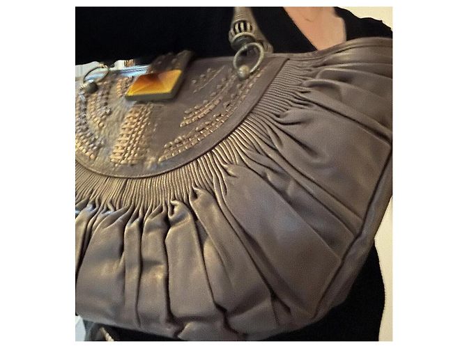 Borsa a mano Dior Sharon Stone in pelle marrone - vista 3