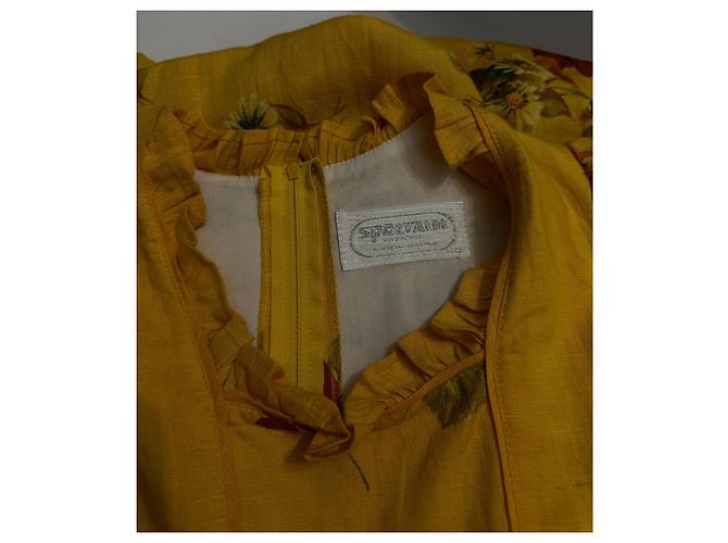 Autre Marque Vestido Sportalm de lino amarillo con flores - vista 6