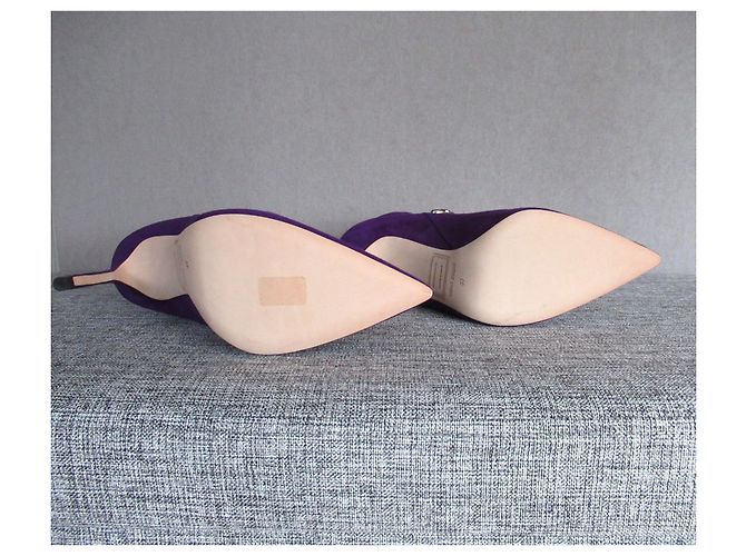 Stivali viola in camoscio e cristallo di Dsquared2 Porpora - vista 10