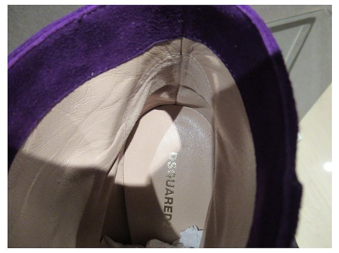 Stivali viola in camoscio e cristallo di Dsquared2 Porpora - vista 11
