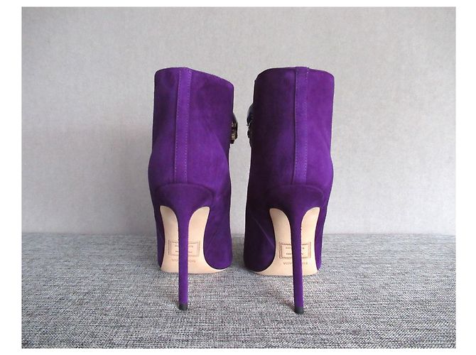 Stivali viola in camoscio e cristallo di Dsquared2 Porpora - vista 7