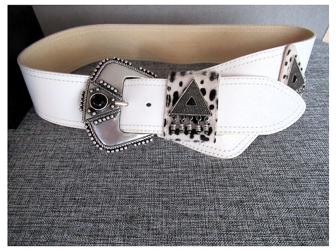 Saint Laurent weißer Ledergürtel - Ansicht 2