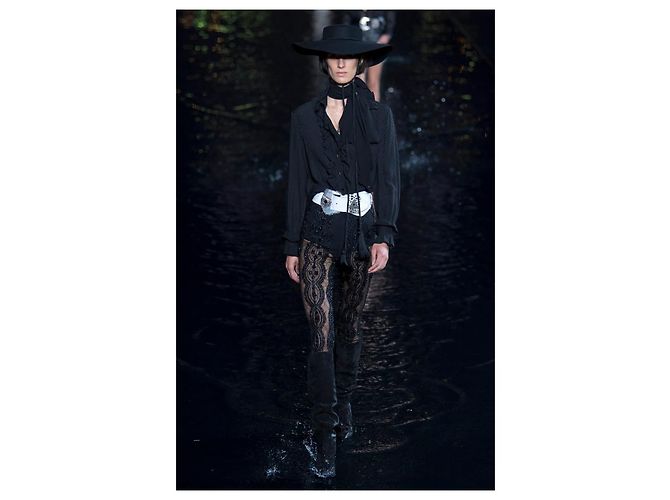 Saint Laurent weißer Ledergürtel - Ansicht 9