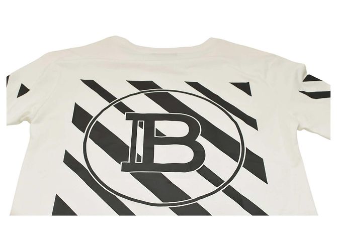 Maglietta Balmain bianca in cotone con logo nero Bianco - vista 6