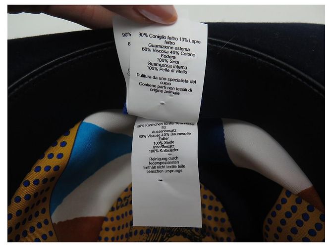 Hermès NEUER HERMES-HUT AUS NACHTBLAUEM KANINCHEN- UND HASENFILZ 55 NEUER FILZHUT Marineblau - Ansicht 10