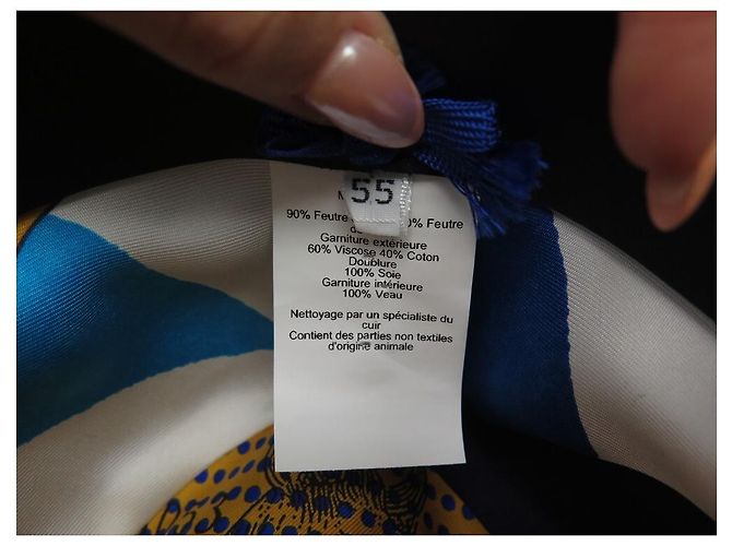 Hermès NEUER HERMES-HUT AUS NACHTBLAUEM KANINCHEN- UND HASENFILZ 55 NEUER FILZHUT Marineblau - Ansicht 7