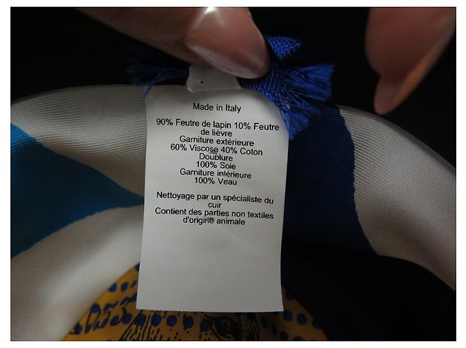 Hermès NEUER HERMES-HUT AUS NACHTBLAUEM KANINCHEN- UND HASENFILZ 55 NEUER FILZHUT Marineblau - Ansicht 8