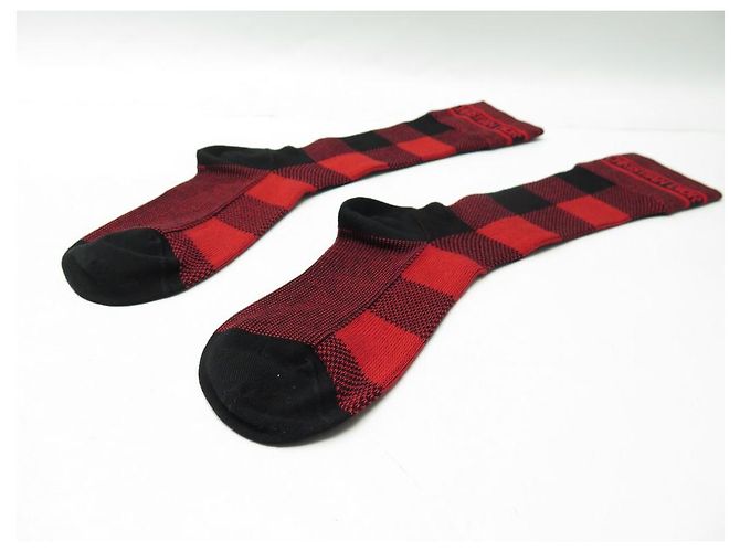 NUEVOS CALCETINES DIOR A CUADROS ROJOS 954mi47yo tengo701 S 36 37 MEDIAS DE ALGODÓN - vista 3