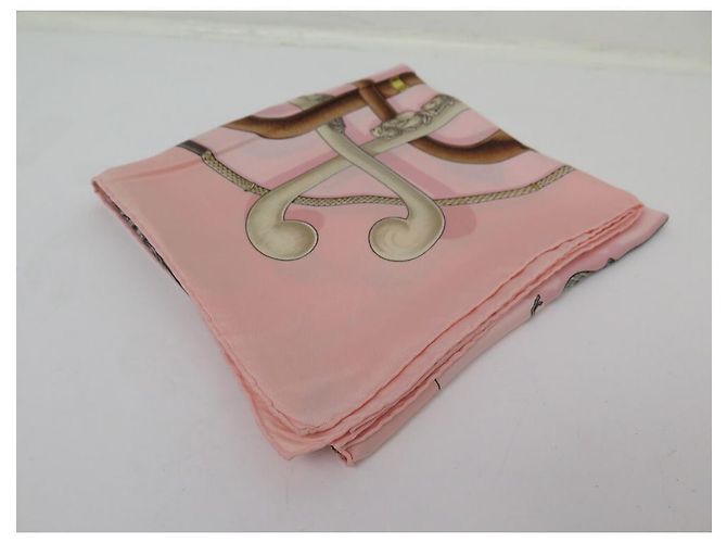 Hermès SCIARPA HERMES CANNES E POMMEAUX F. SCIARPA DE LA PERRIERE IN SETA ROSA - vista 11