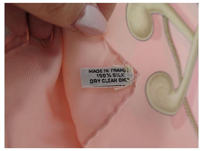 Hermès SCIARPA HERMES CANNES E POMMEAUX F. SCIARPA DE LA PERRIERE IN SETA ROSA - vista 12
