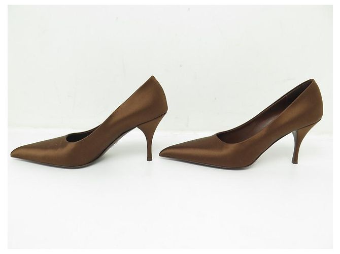 NEUE PRADA-PUMPS 39 Sammlung 2024 SATIN-TABAK-PUMPSCHUHE - Ansicht 2