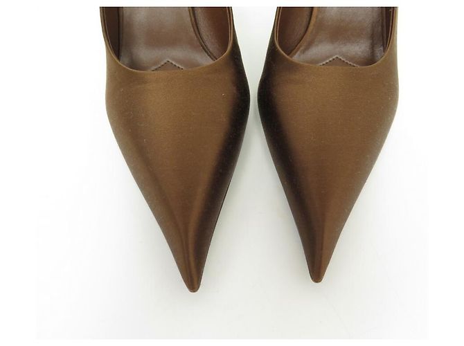 NEUE PRADA-PUMPS 39 Sammlung 2024 SATIN-TABAK-PUMPSCHUHE - Ansicht 4