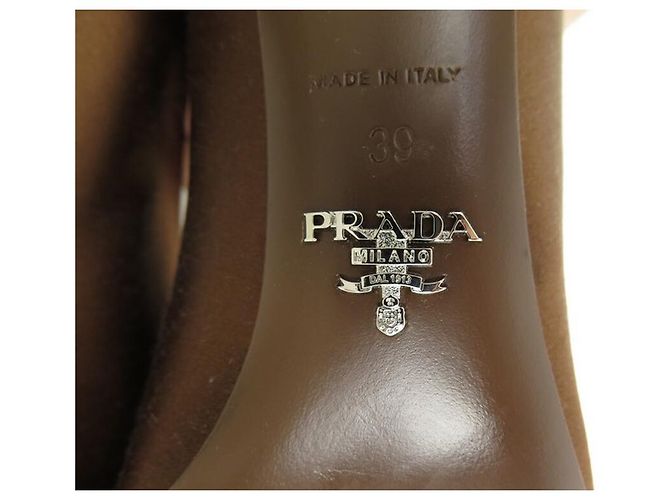 NEUE PRADA-PUMPS 39 Sammlung 2024 SATIN-TABAK-PUMPSCHUHE - Ansicht 7