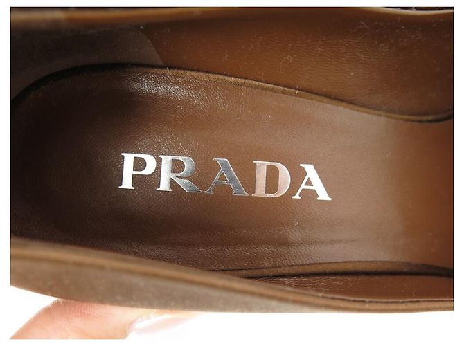 NEUE PRADA-PUMPS 39 Sammlung 2024 SATIN-TABAK-PUMPSCHUHE - Ansicht 8
