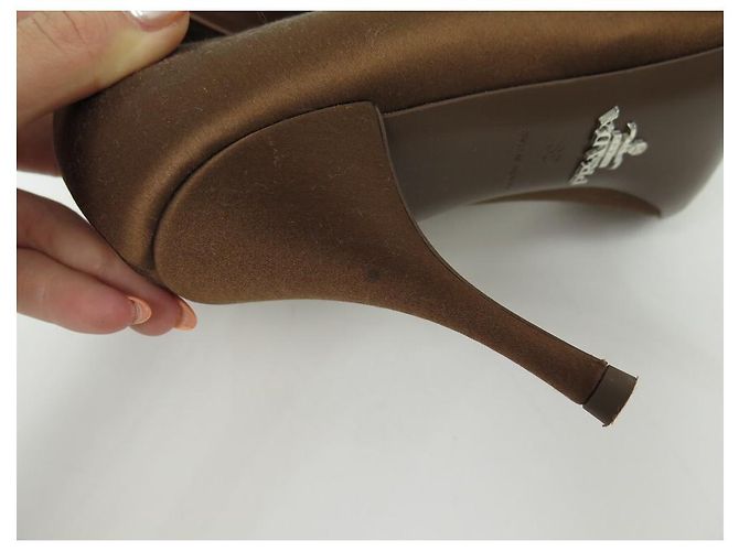 NEUE PRADA-PUMPS 39 Sammlung 2024 SATIN-TABAK-PUMPSCHUHE - Ansicht 9