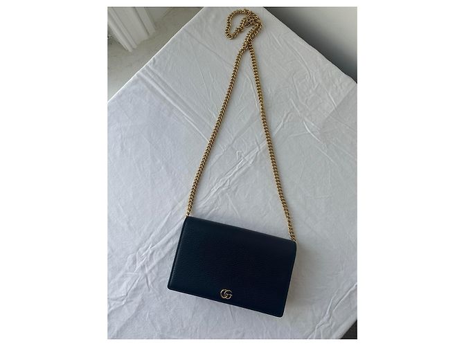 Gucci Borsa a catena mini in pelle GG Marmont Nero - vista 11