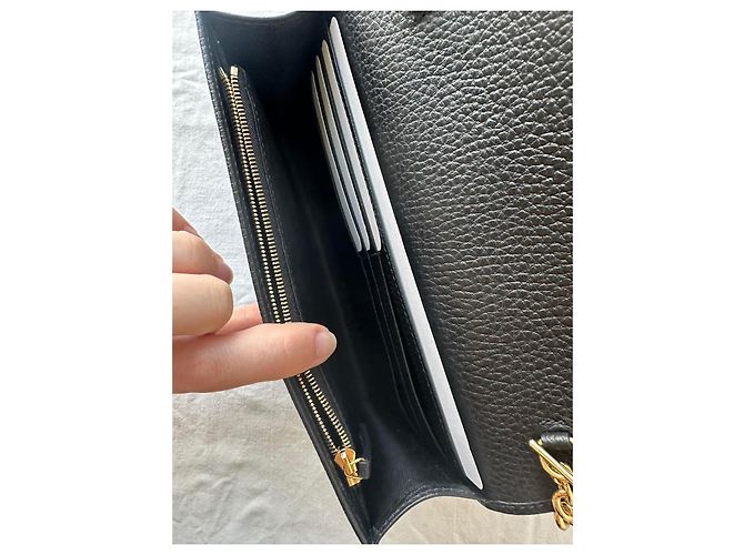Gucci Borsa a catena mini in pelle GG Marmont Nero - vista 13