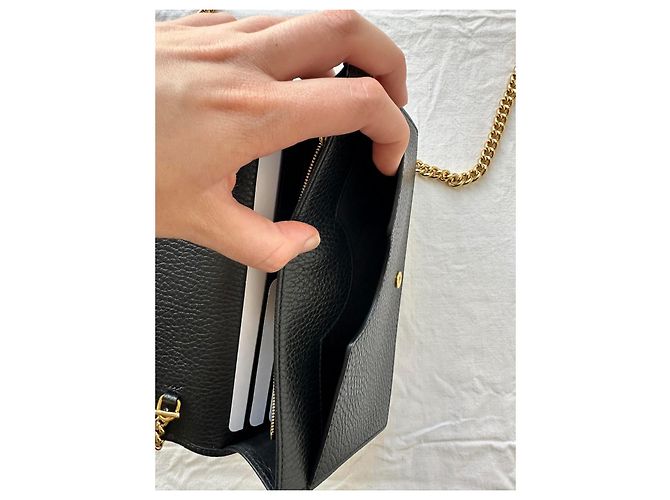 Gucci Borsa a catena mini in pelle GG Marmont Nero - vista 16
