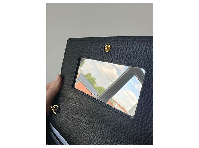 Gucci Borsa a catena mini in pelle GG Marmont Nero - vista 17