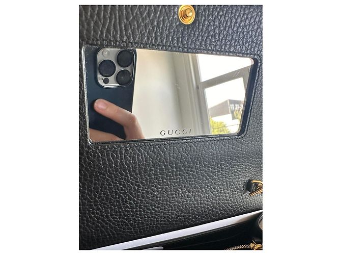 Gucci Borsa a catena mini in pelle GG Marmont Nero - vista 19