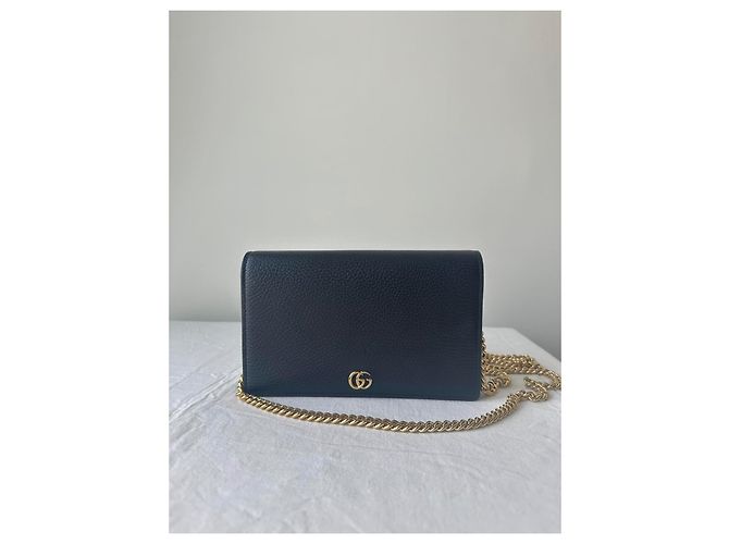 Gucci Borsa a catena mini in pelle GG Marmont Nero - vista 20
