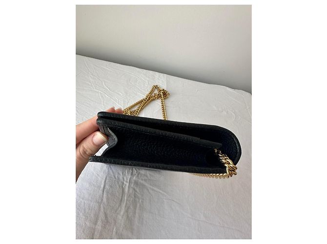 Gucci Borsa a catena mini in pelle GG Marmont Nero - vista 6