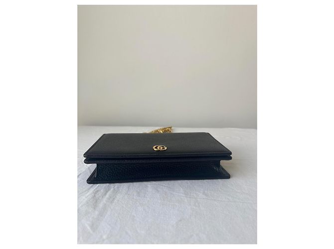 Gucci Borsa a catena mini in pelle GG Marmont Nero - vista 8