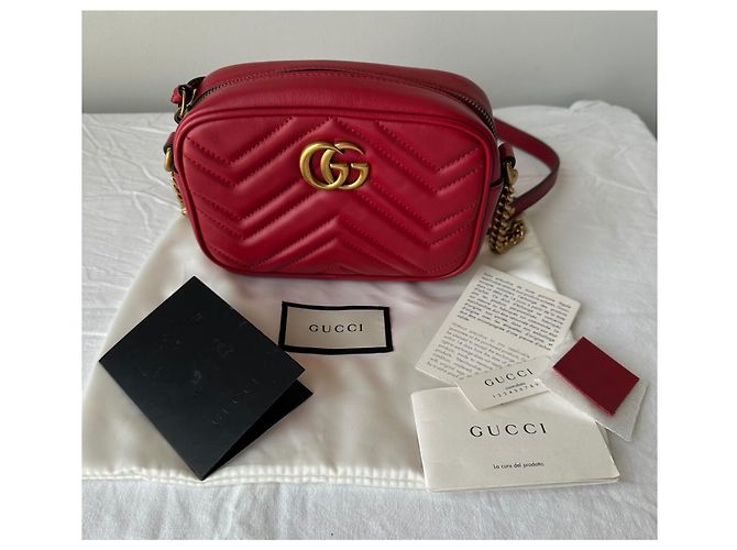 Gucci Borsa mini GG Marmont matelassé Rosso - vista 20